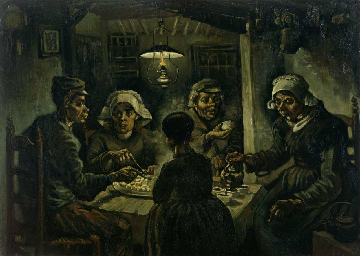 Obraz olejny - van Gogh - Jedzący kartofle II