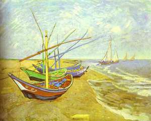 Obraz van Gogha - Łodzie rybackie na plaży