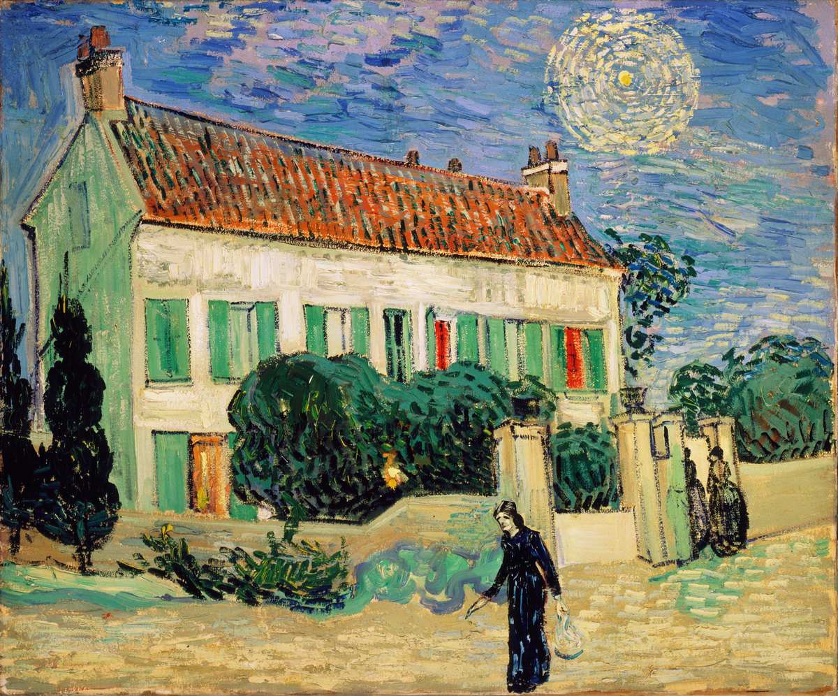 Obraz van Gogha - Biały dom w nocy - White House at Night 