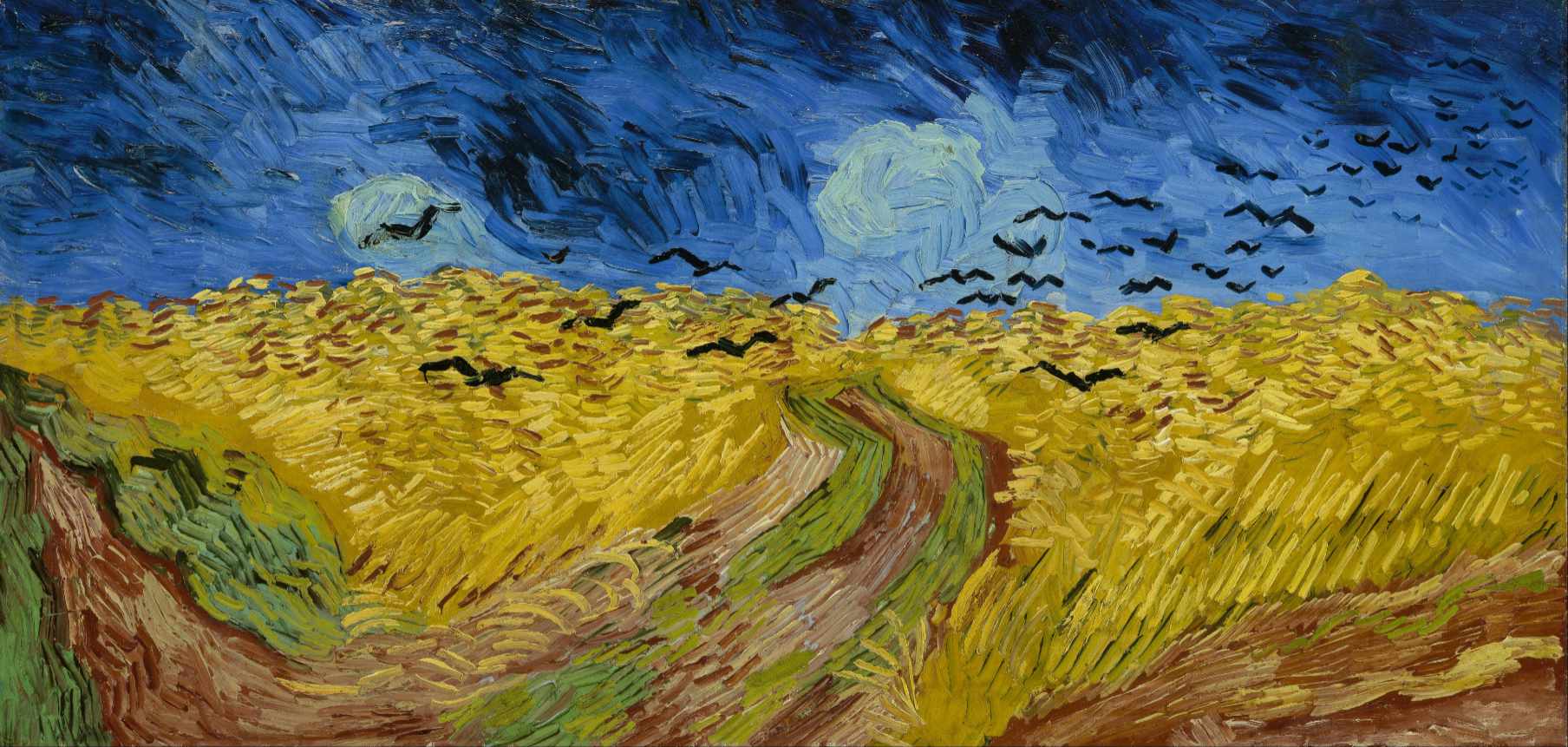 Obraz van Gogha - Pole pszenicy ze stadem wron